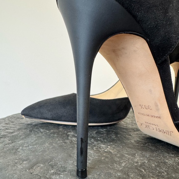 Jimmy Choo Lancer 100 Black Suede D’Orsey Pumps EU 39.5 / US 9 - Picture 4 of 11